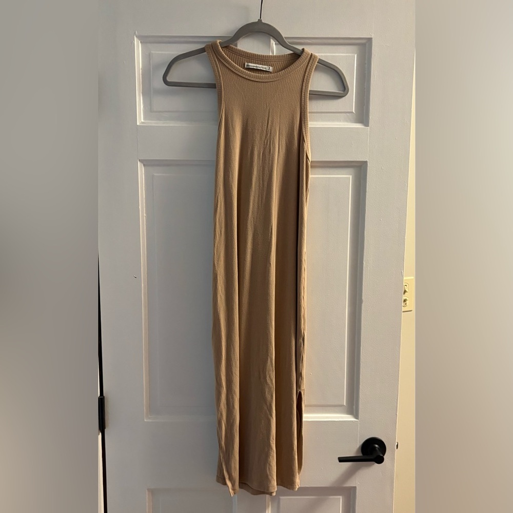 Abercrombie Tan/Khaki Ribbed Racerback Tank Dress